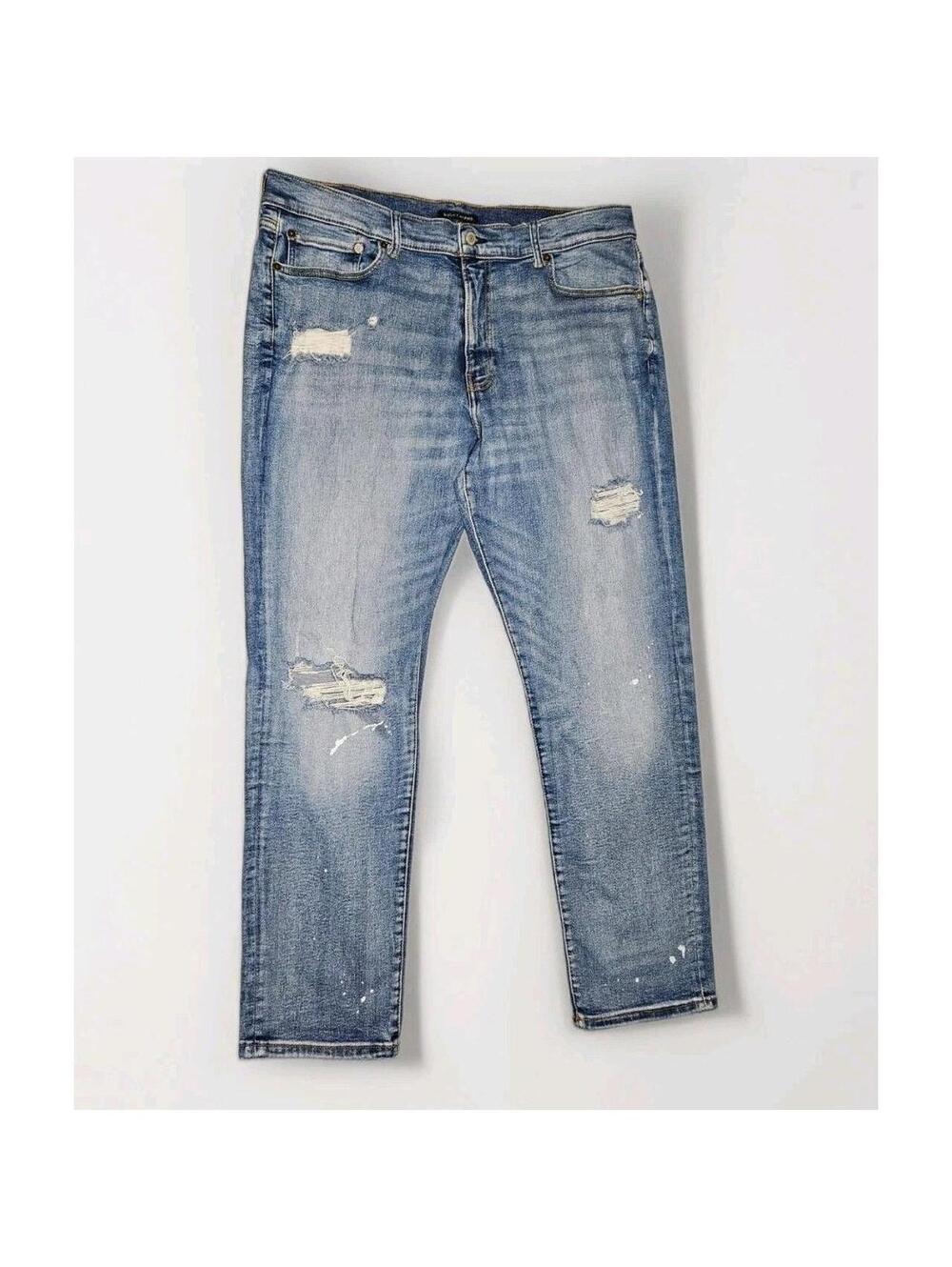 Lucky Brand 410 Athletic Slim Distressed Blue Jeans W38 L32